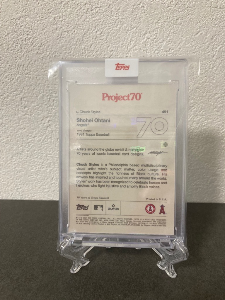 大谷翔平ゴーストオブツシマ Topps Project 70 #491 大谷翔平の『ゴーストオブツシマ』風イラストの野球カードが海外