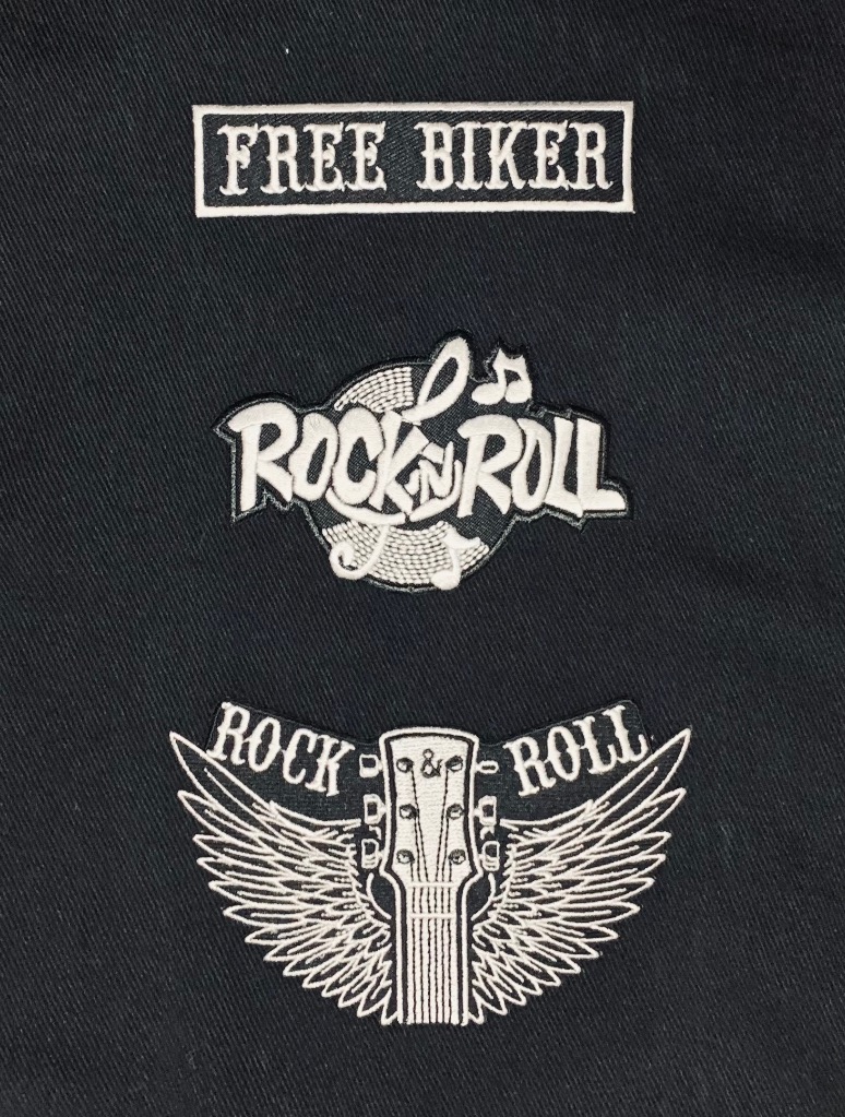 音楽ワッペン【ROCK ＆ ROLL ウイングギター】ロックンロール