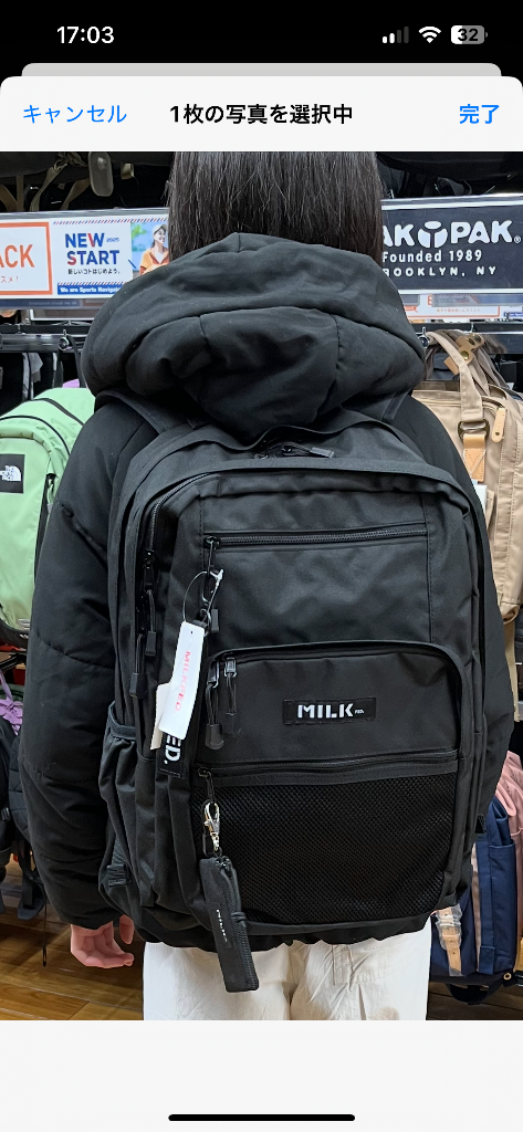 MILKFED. ミルクフェド リュック リュックサック W ZIP BACKPACK