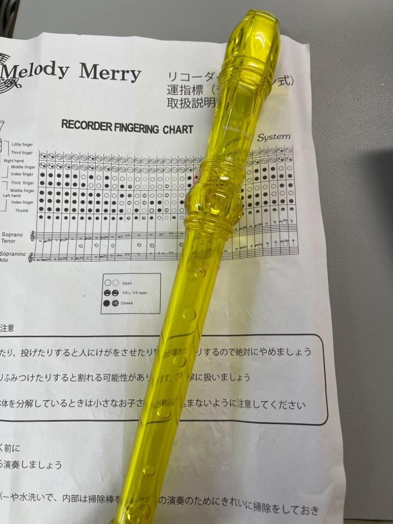 Melody Merry メロディーメリー ソプラノリコーダー 透明黄 スケルトンプラスチック製 MR-302T YELLOW イエロー  :740237:GG MUSIC HOTLINE - 通販 - Yahoo!ショッピング