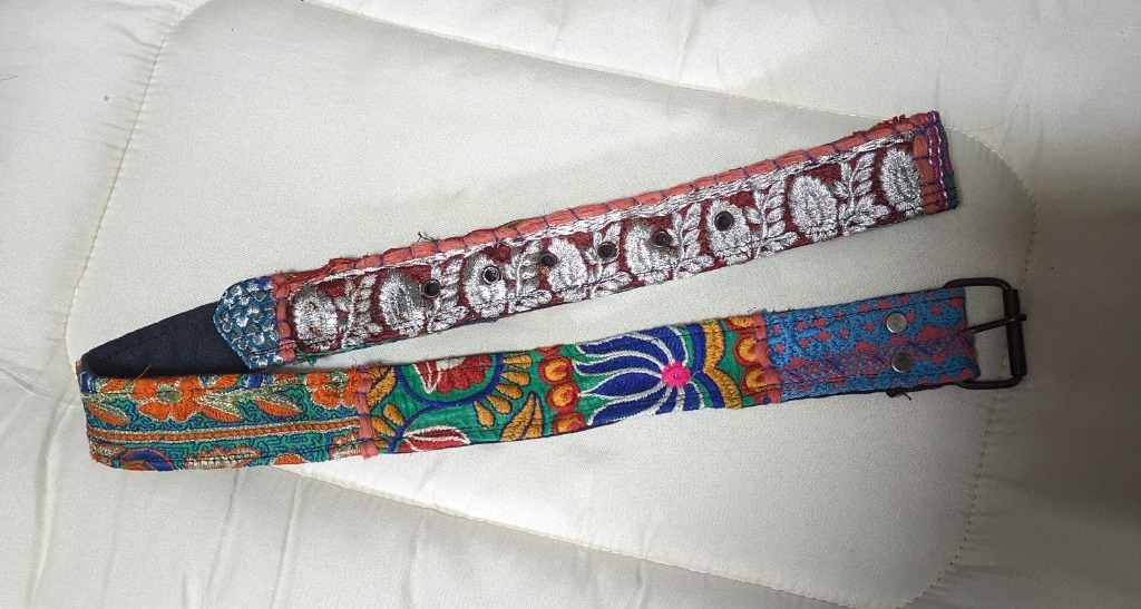 高い信頼 厚い信頼 エスニック レディース インド パッチワーク ザリ刺繍 ベルト バックル