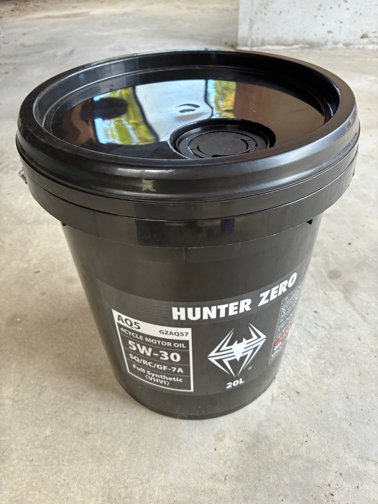 HUNTER ZERO 5W-30 20L 全合成油SQ / GF-7A規格 HUNTER ZERO（ハンターゼロ） 車用 モーターオイル 20L/ポリ容器/全