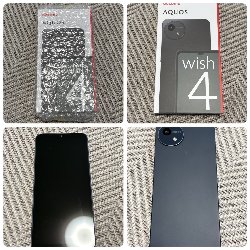 AQUOS 新古品 SH-52E wish4 ブラック SIMフリー ドコモ スマホ