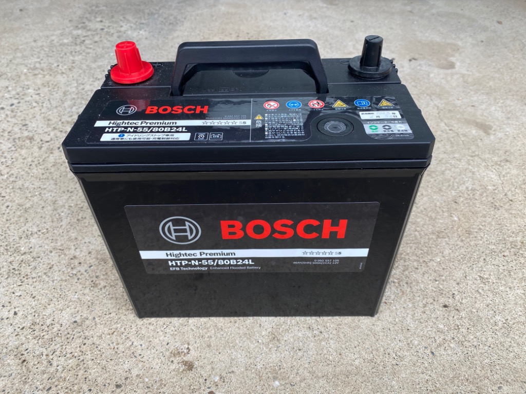 大人気新品BOSCH ハイテックプレミアムバッテリー HTP-N-55R/80B24R ホンダ ストリーム (RN) 2000年10月～2006年7月 新品 最高品質 R