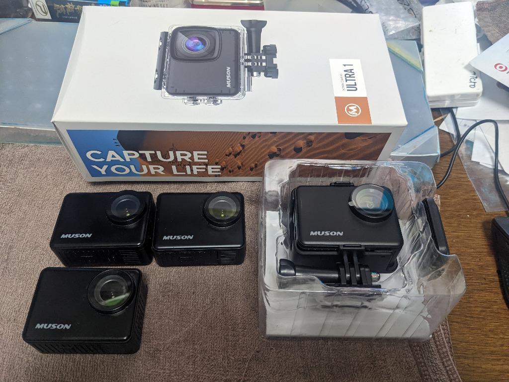MUSON ポイント利用 IPX8本機防水20M アクションカメラ 4K 60fps