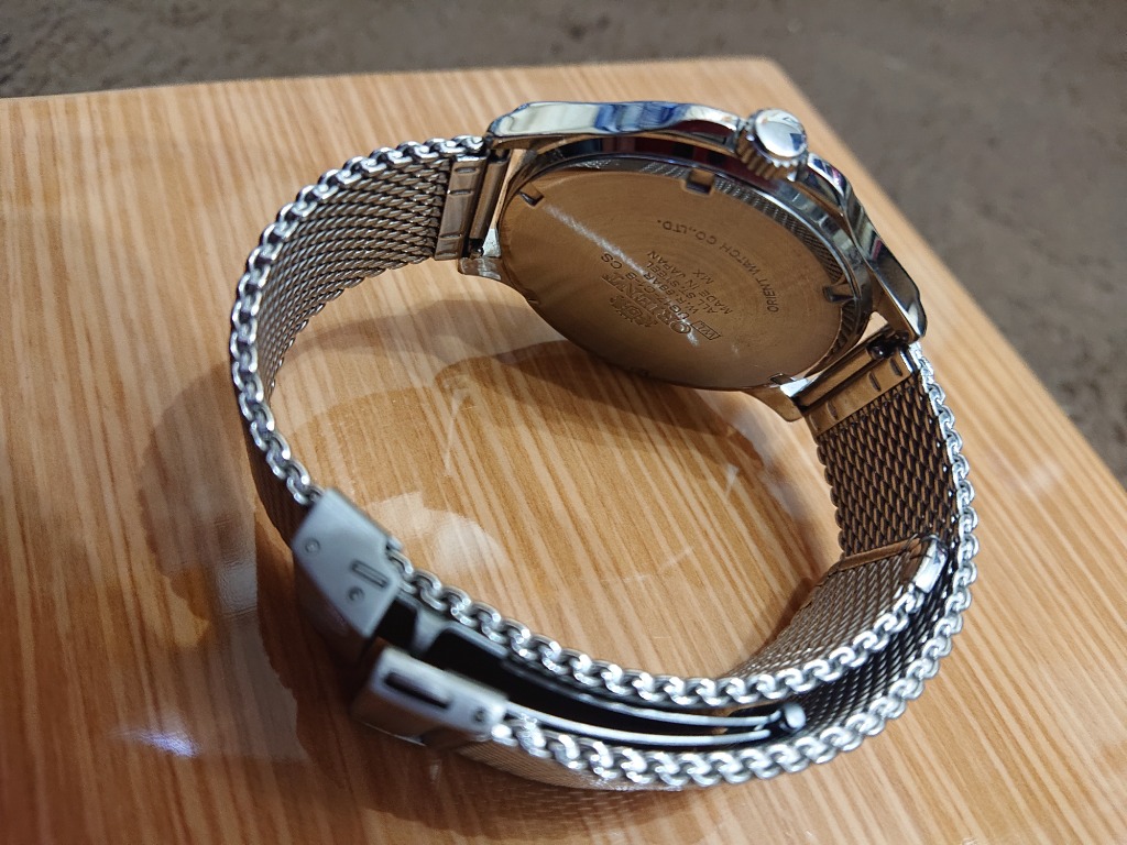 腕時計 メッシュ ベルト 時計 ミラネーゼ ステンレス プッシュ式