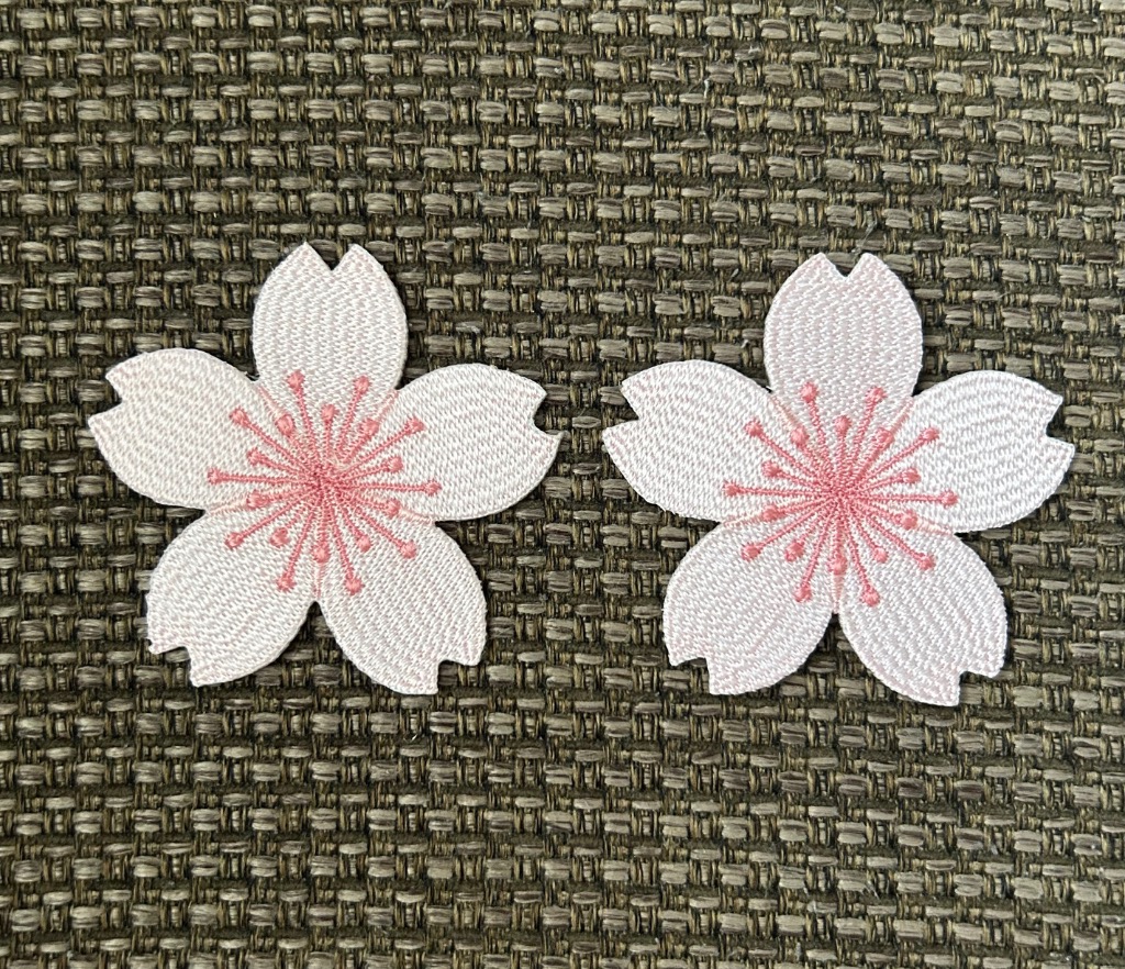 現品即発送☆リバティ C＆Sウィルトシャー ピンク×さくらんぼワッペン コップ袋 現品即発送☆リバティ C＆Sウィルトシャー ピンク×さくらんぼワッペン