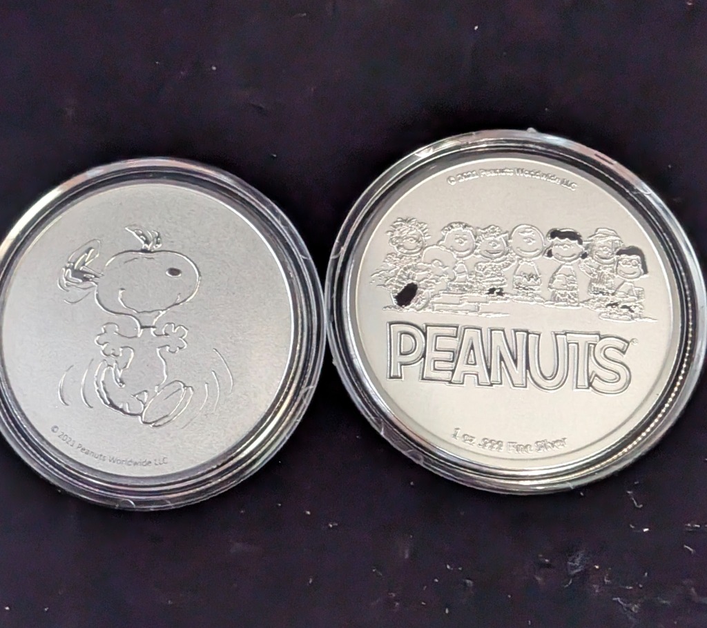 2021（新品・カラー）スヌーピー 純銀 1オンス銀貨 PEANUTS [保証書・カプセル付き] 2021年 (新品) アメリカ