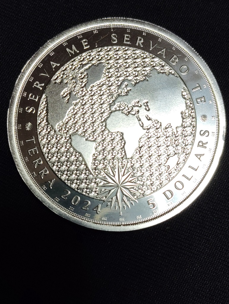 2022年トケラウ地球テラ純銀1オンス銀貨 2024年 (新品) トケラウ「地球・テラ」純銀 1オンス 銀貨 – Gold