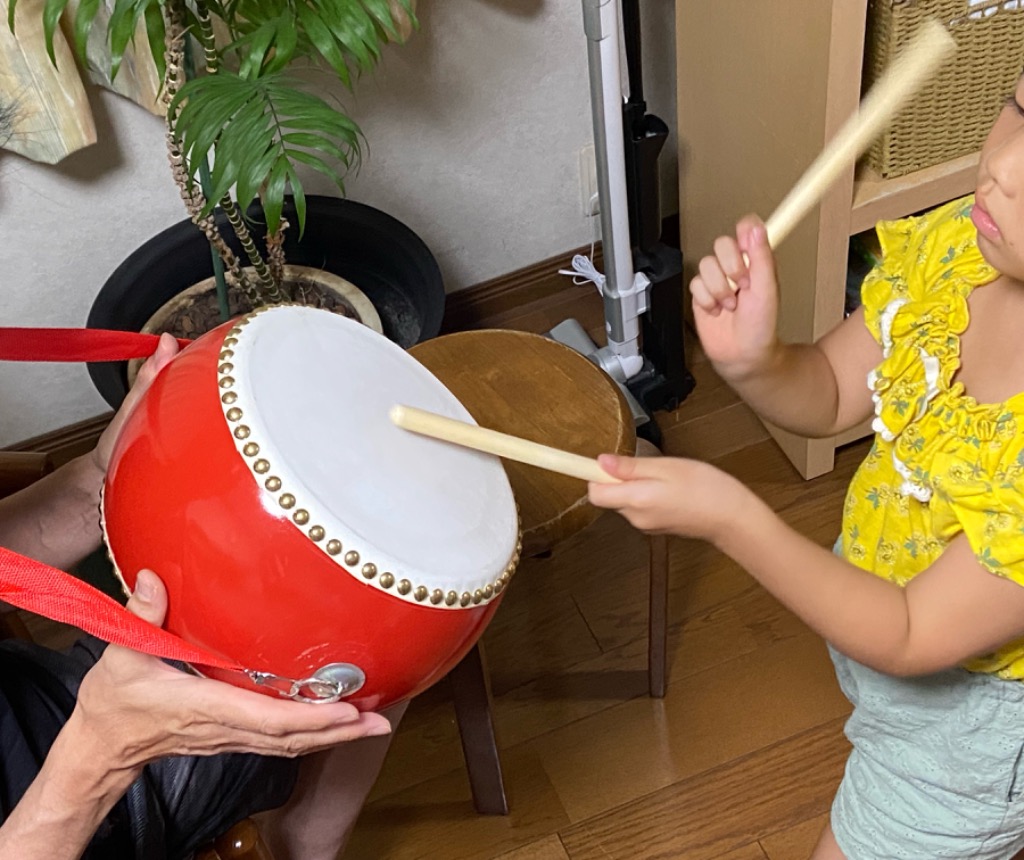 子供用 和太鼓セット ストラップ付 バチ1組 パーカッション 演奏