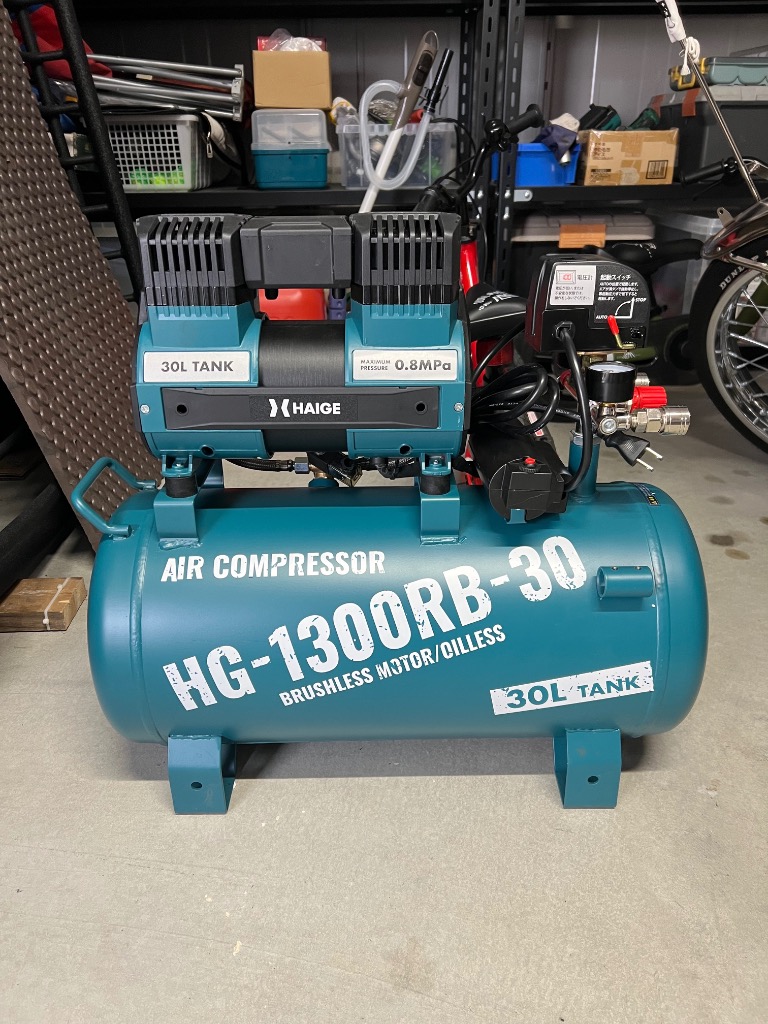 ハイガー エアコンプレッサー 30L 高速充填 静音 高吐出量 