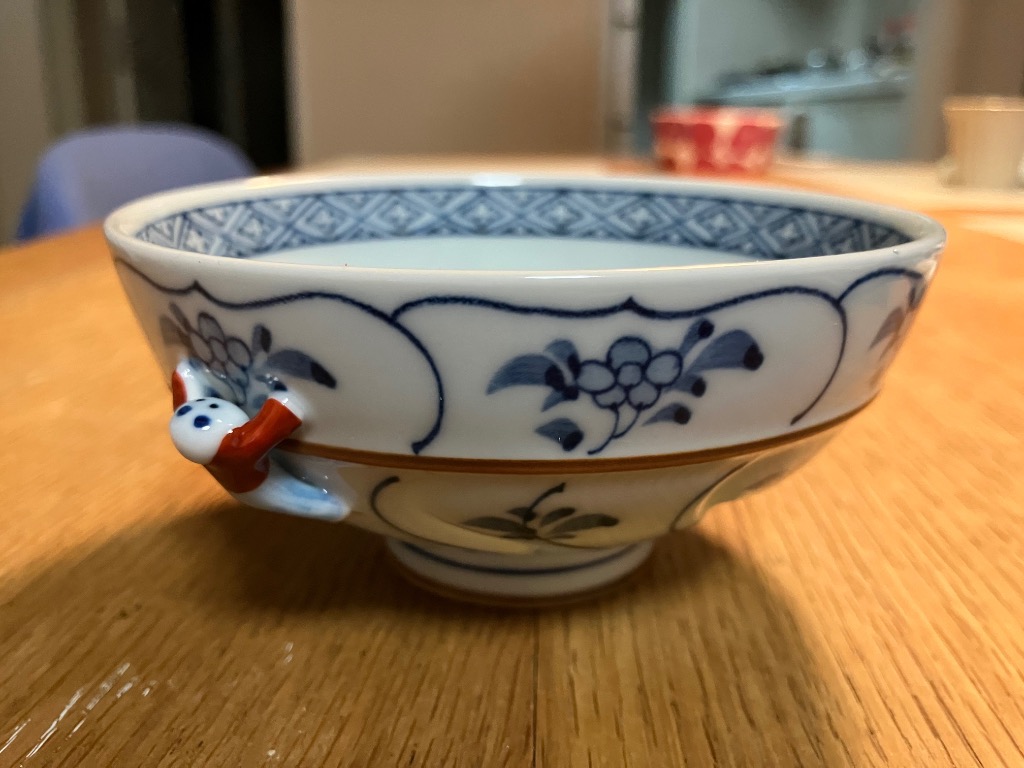 茶碗 有田焼 波佐見焼 割草花一閑人茶碗（小・赤） 一閑人 唐子 小人