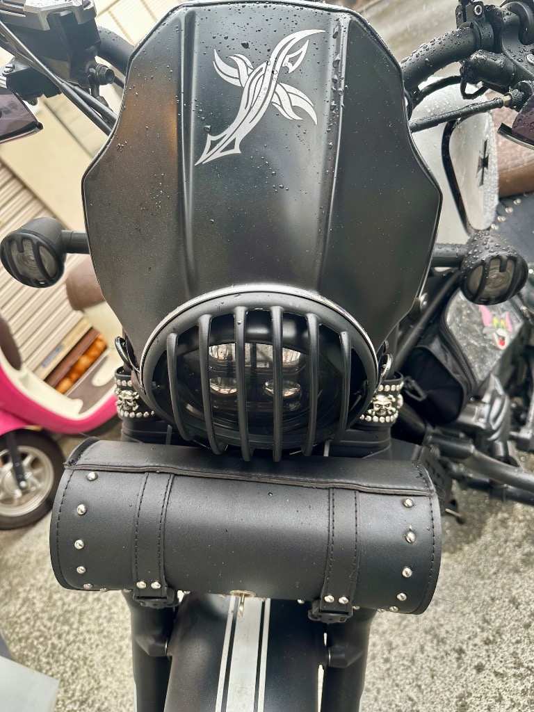 ワンズワーカー極厚バングル　ハーレー　バイカー ジェニュインレザースタッズスカルバングル! ブレスレット 本革