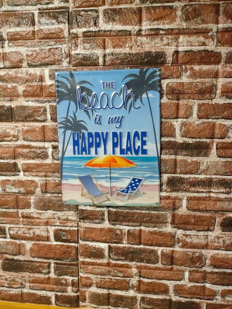 ブリキ看板 ビンテージ Happy Place Beach ビーチ 海 アンティーク ガレージ プレート 壁飾り アメリカン 雑貨 インテリア おしゃれ 可愛い サーファー カフェ Mp09 Zippoタバコケース喫煙具のハヤミ 通販 Yahoo ショッピング