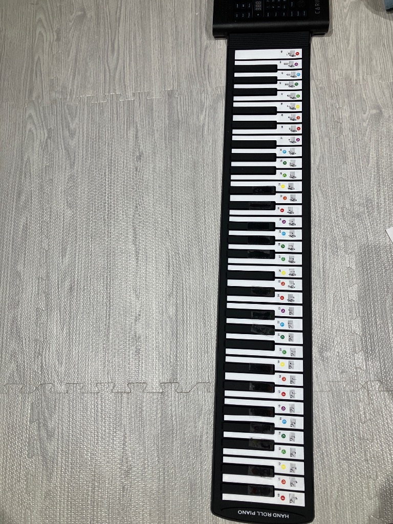 ロールアップピアノ 61鍵盤 128種類音色 イヤホン スピーカー