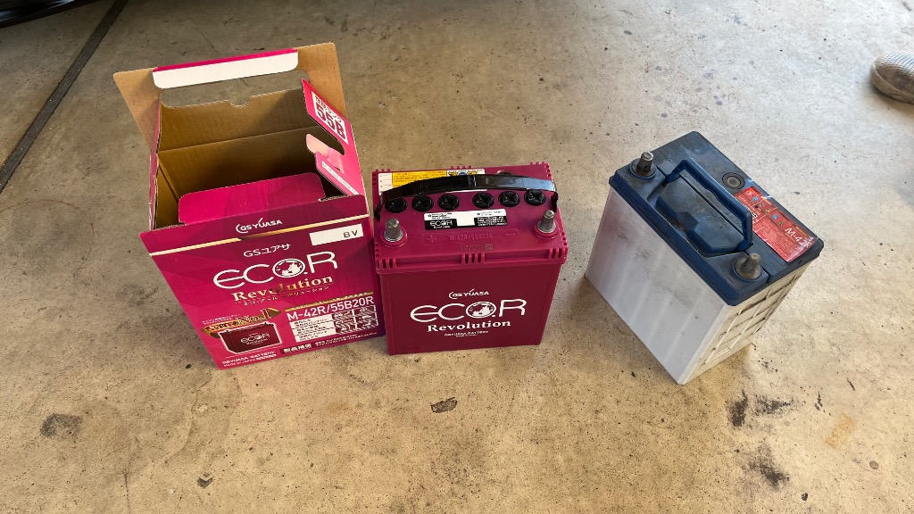 土日値下げGS ユアサ　バッテリー　M-42R 55B20R ECO.R ER-M-42R/55B20R GSユアサ バッテリー エコ・アールレボリ