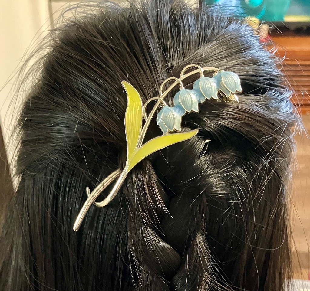 ヘアクリップ スズランデザインメタルかんざし・クリップ 大人