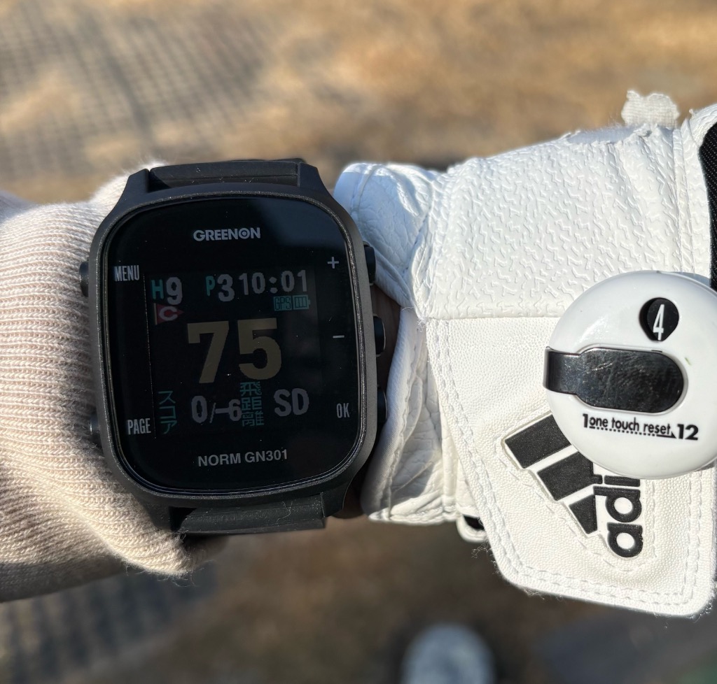 GREENON グリーンオン THE GOLF WATCH NORM GN301（ブラック） ゴルフ