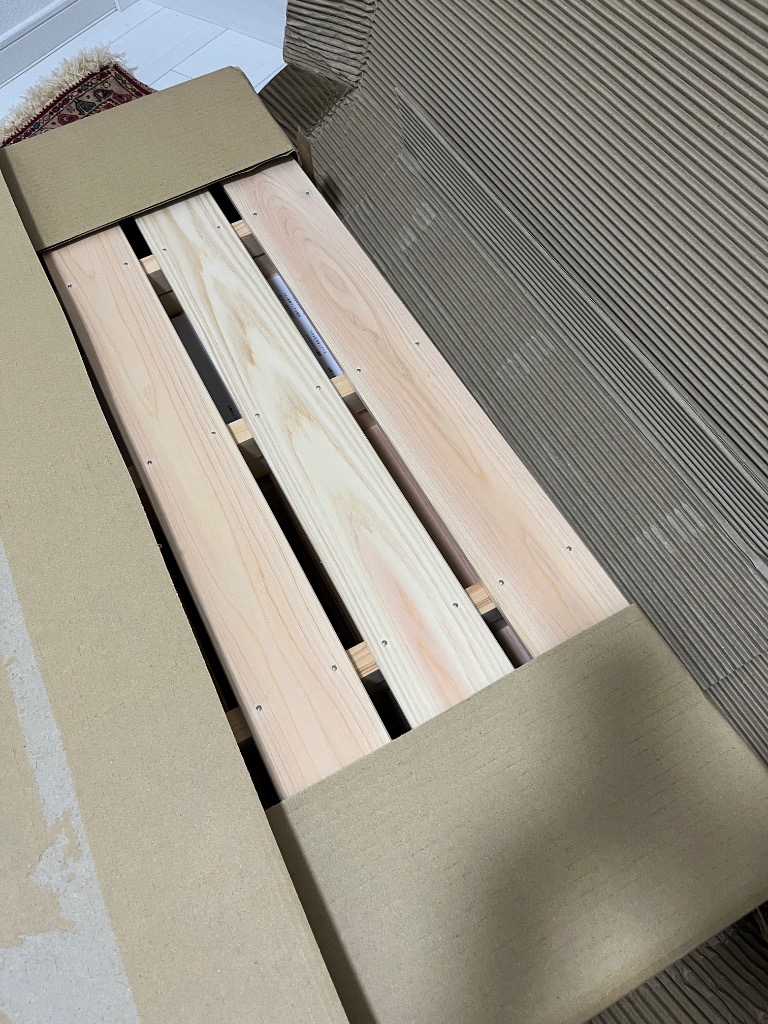すのこベッド 折りたたみ ひのき 4つ折り シングル すのこマット
