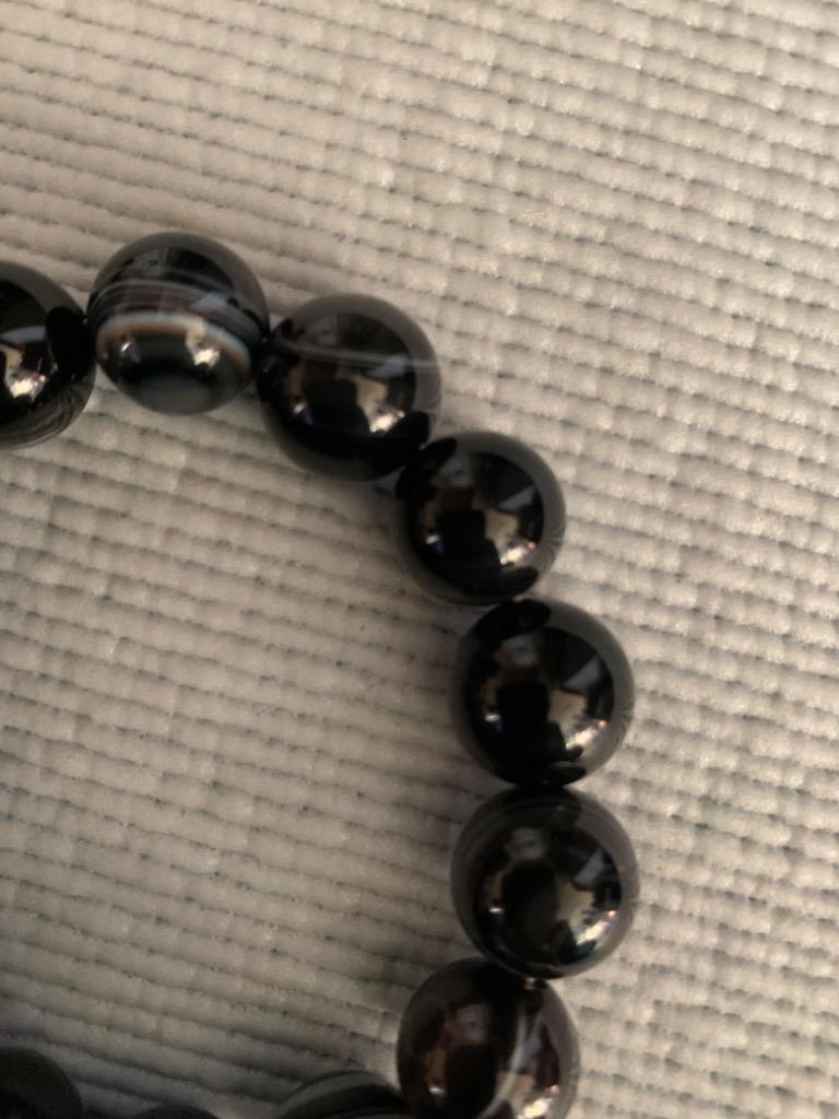 ❤️「神の眼」黒天眼石/ブレスレット 15.5㎜ 天然石パワーストーン ≪20358≫○神の眼○14mm○AA○天眼石○内径選択可能
