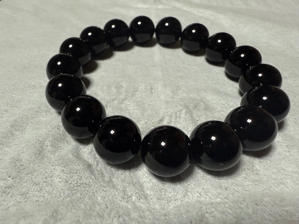 最高級モリオン12㎜レイキ入りブレスレット♡15㎝【亜由美様オーダー】 最高級モリオン12㎜レイキ入りブレスレット♡15㎝【亜由美様