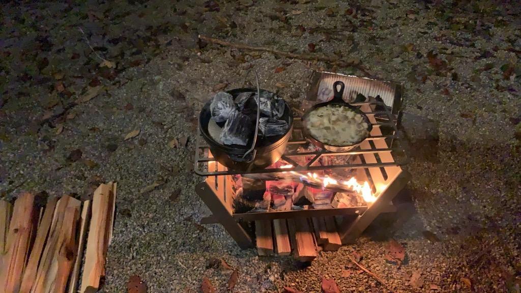 ヨカ 焚き火台 COOKING FIRE PIT フルセット (本体 グリル 麻袋セット