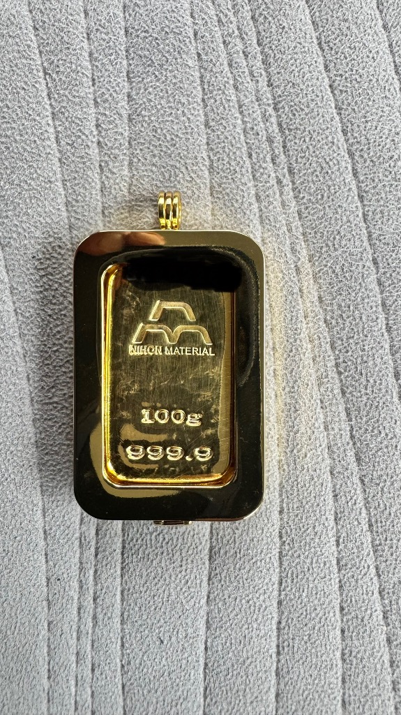 金のインゴットとセット 24金 インゴット ゴールドバー 18金アズキチェーン付き 2g 【通常