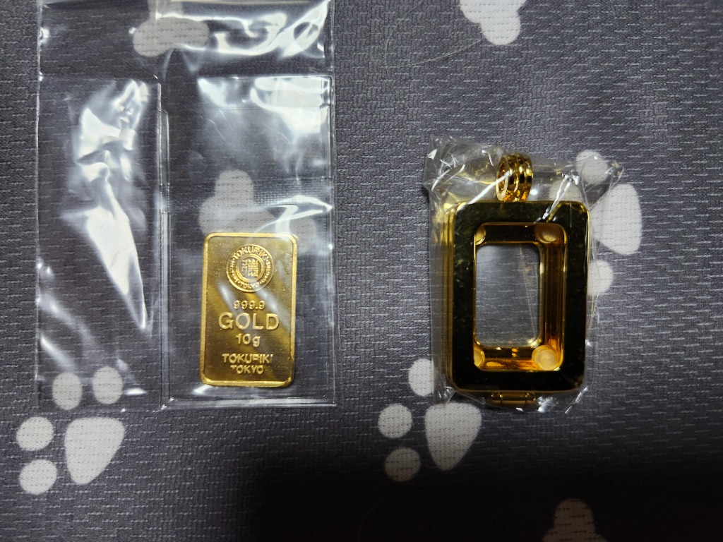 新品】徳力本店 24金 純金 インゴット ペンダントトップ 10g 枠