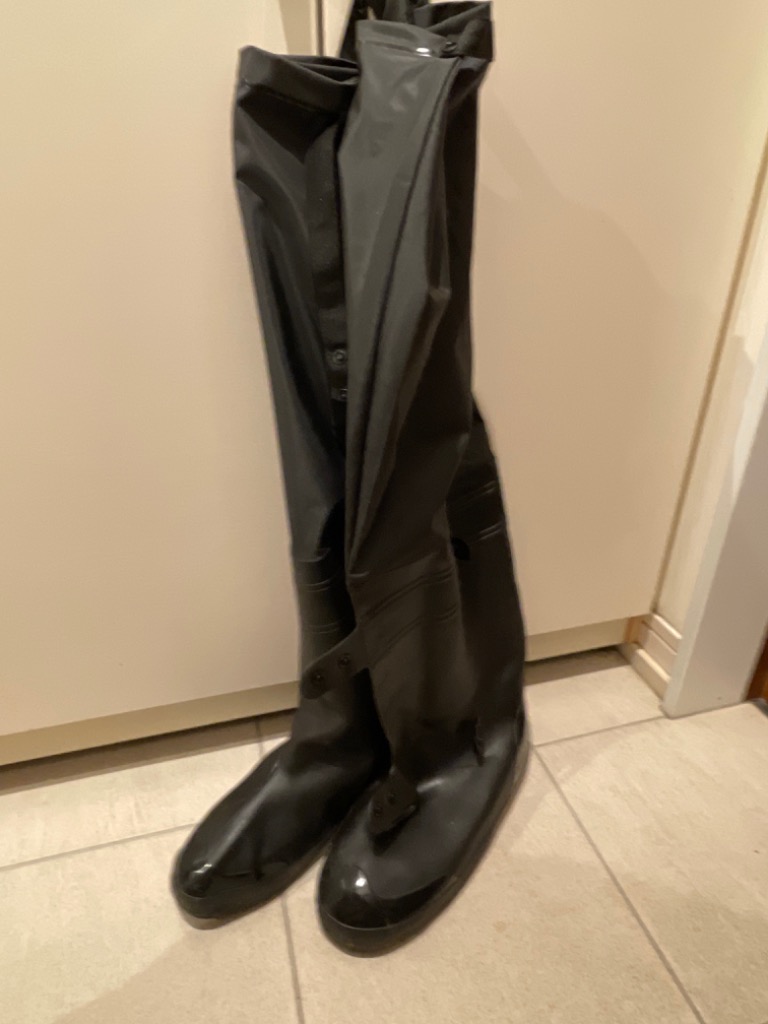 折りたたん ロング レインブーツ 防水 撥水 靴 PVC メンズ