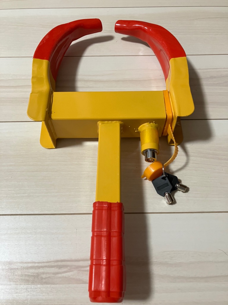 SCUBORG タイヤロック 鍵付き イエロー タイヤロック 盗難防止 車 ホイールロック 鍵付き カー