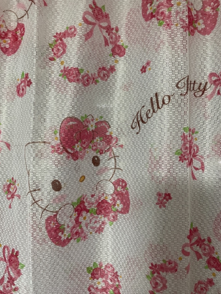 カーテン 遮光タイプ タッセル付き 100×178cm 2枚組 キティ 花柄