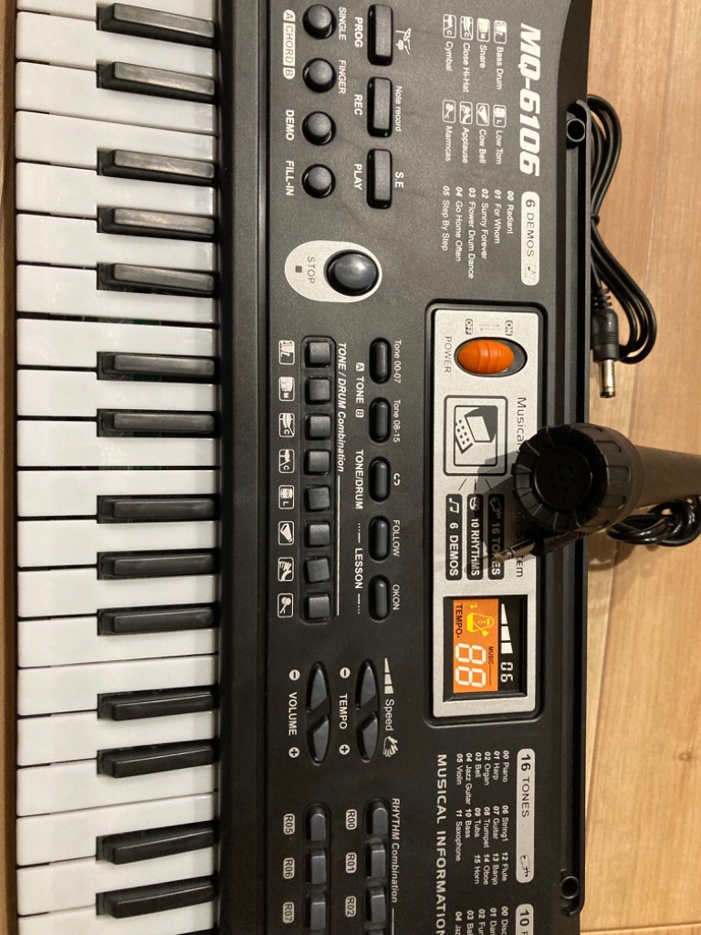 キーボード 電子キーボード 61鍵盤 電子ピアノ マイク付 和音