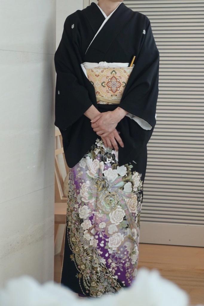 留袖 レンタル 黒留袖 フルセット 桂由美 結婚式 江戸妻 バラの品格