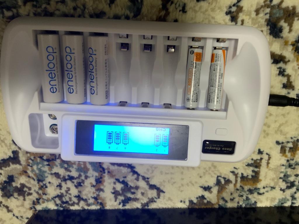 iieco 充電器 リフレッシュ機能付き 充電式電池 8本同時充電対応 iieco 充電器 リフレッシュ機能付き 充電式電池 8本同時充電対応