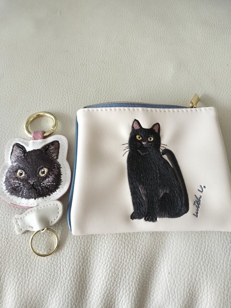 【メモリー】可愛い猫ちゃんシリーズ❤フラットポーチ Flowering キャットチャリティ フラットポーチ アメリカン