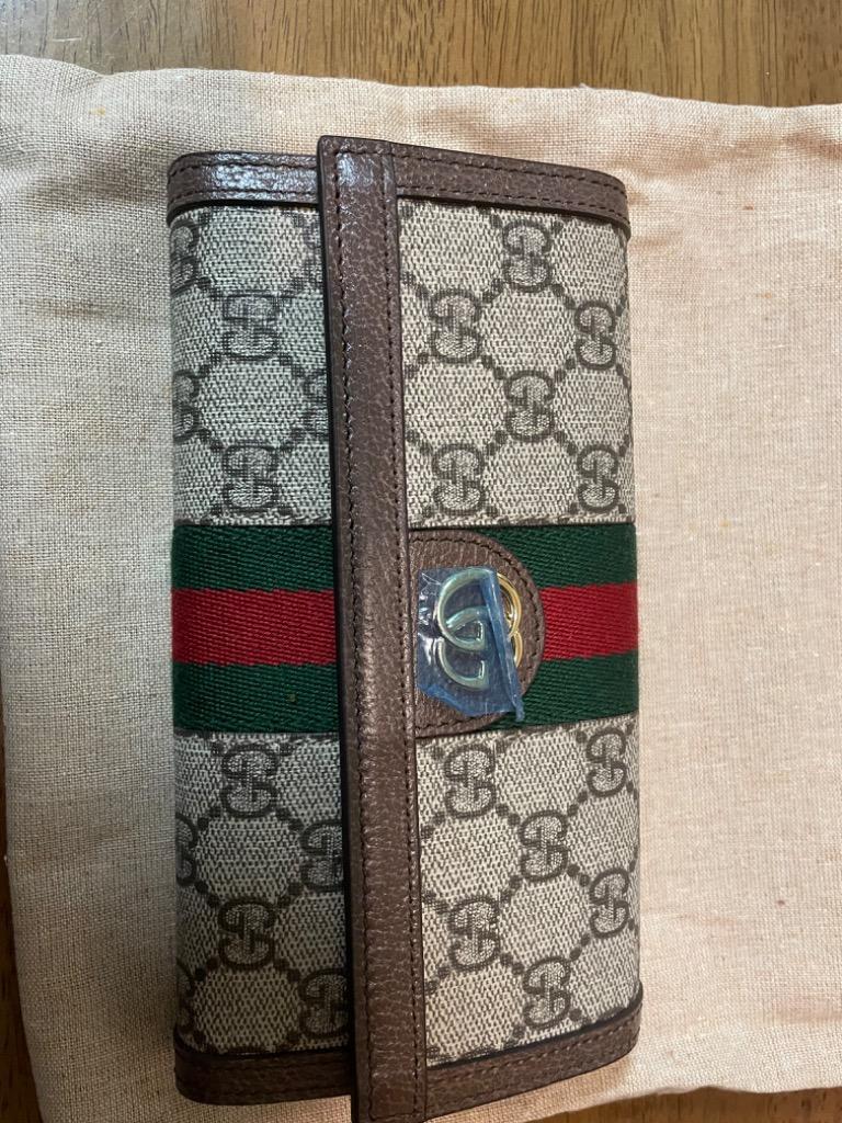 GUCCI グッチ 財布 長財布 523153 96IWG ベージュ×エボニー