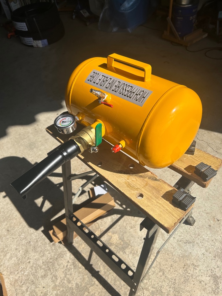 ビードブースター ゲージ付 空気入れ 充填 20L エアー タンク 引っ張り