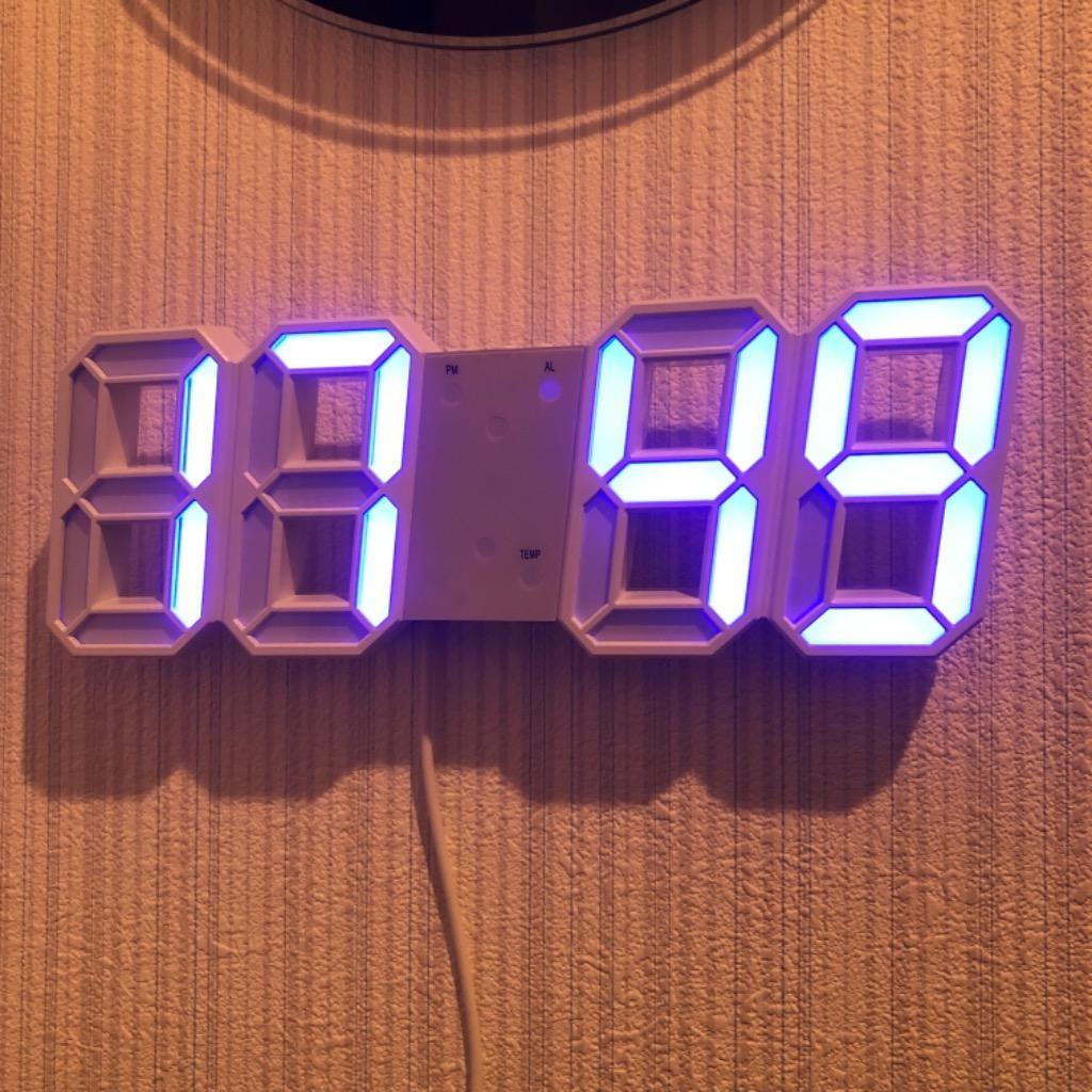 3D 置き時計 デジタル 置時計 目覚まし時計 壁掛け LED時計 温度計 ウォール クロック 3D立体時計 おしゃれ インスタ映え 未来的デザイン  韓国 アラーム :a0004:IPPACHIネット - 通販 - Yahoo!ショッピング