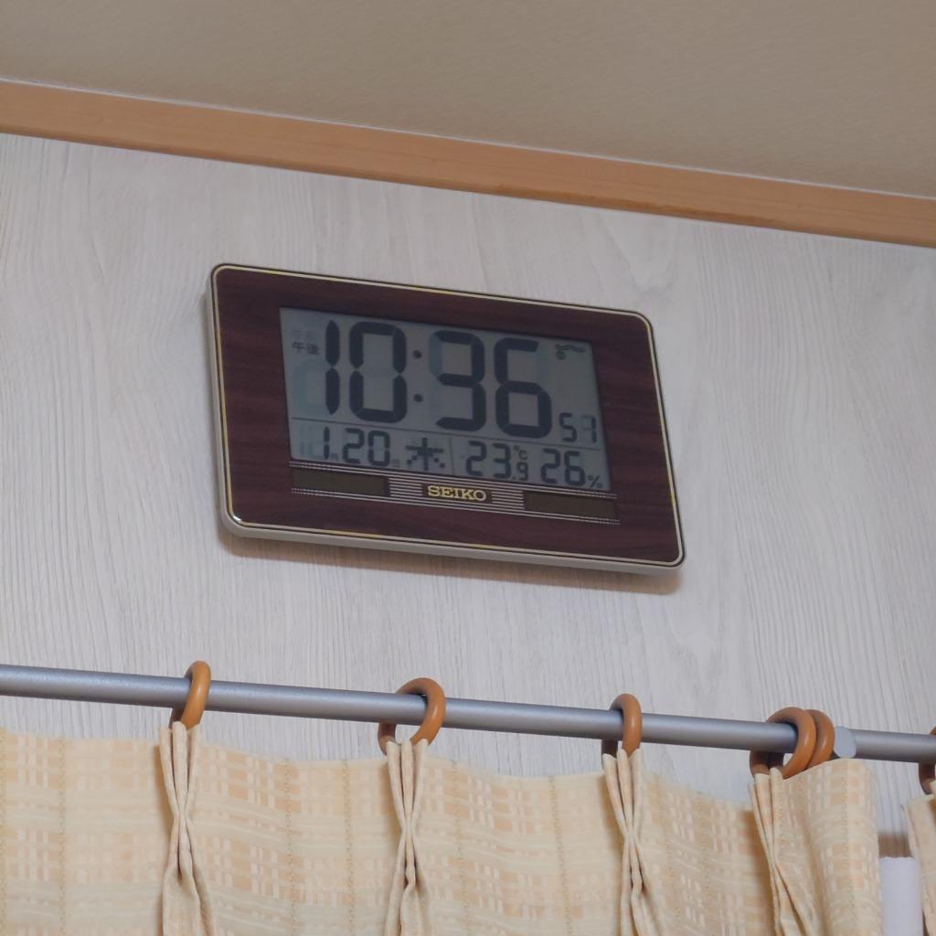 セイコー SEIKO SQ446B 壁掛け時計 掛け時計 掛置兼用時計 置き時計 電波時計 ソーラー デジタル カレンダー 温度計 湿度計 SQ446B:時の逸品館セイコークロック専門店 通販 