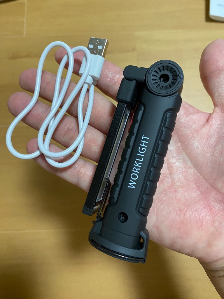 ハンディライト USB 充電 懐中電灯 角度調整 折りたたみ 防災 COB
