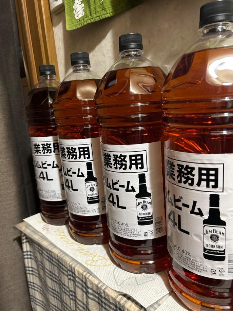 ウイスキー ジムビーム ペット 4000ml 4L 4本 1ケース :25606224-4:逸 