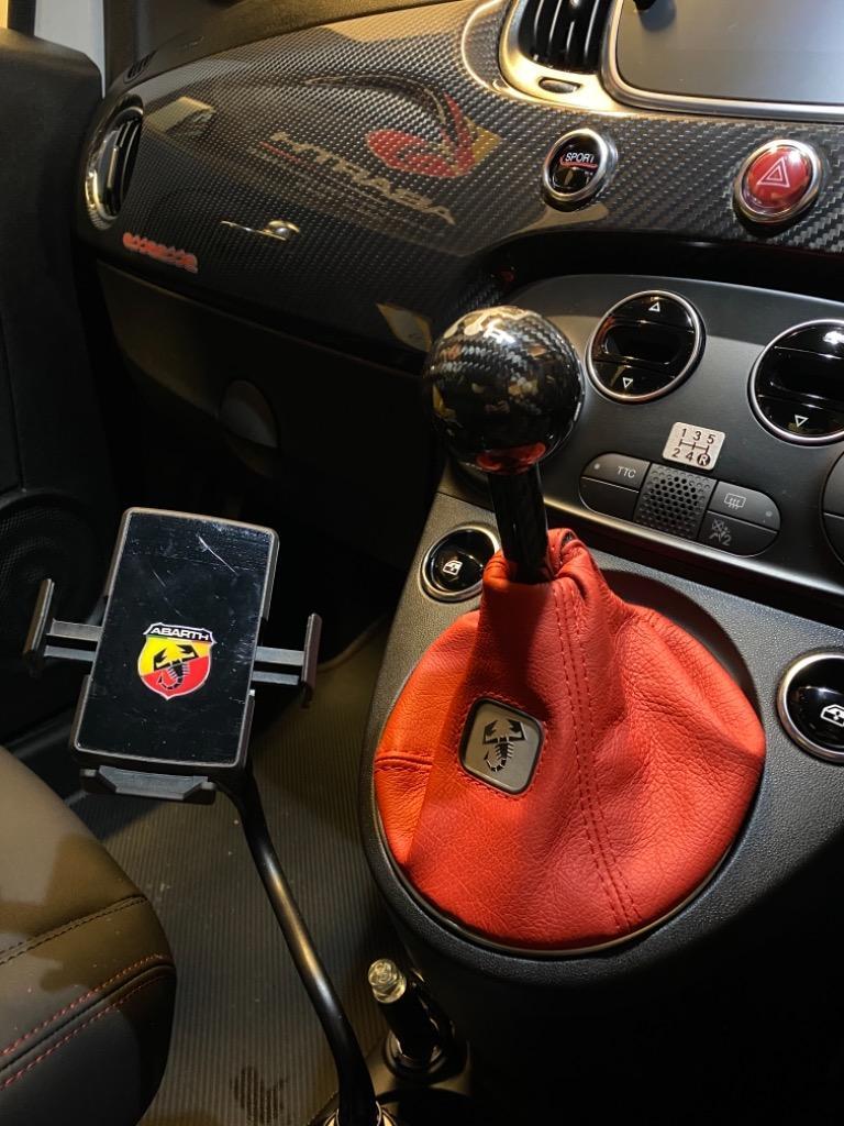 アバルト（ABARTH） 500/595 レザーシフトブーツ (レッド/レッド