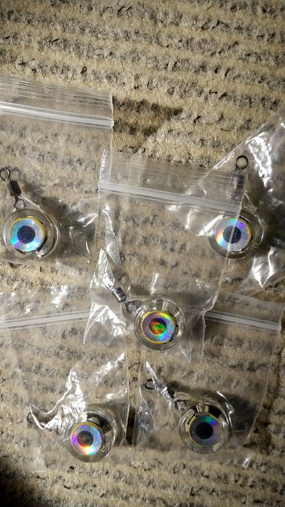 水中集魚ライト LED 点滅 眼型 5色セット タチウオ サビキ アジ