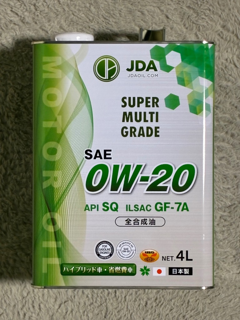 JDA エンジンオイル スーパーマルチグレードエンジンオイル 0W-20 SQ