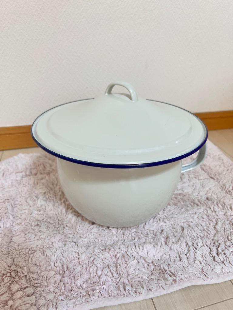 おまる出品 ホーローおまるフタつき［22cm/白/ホワイト］琺瑯 おむつなし