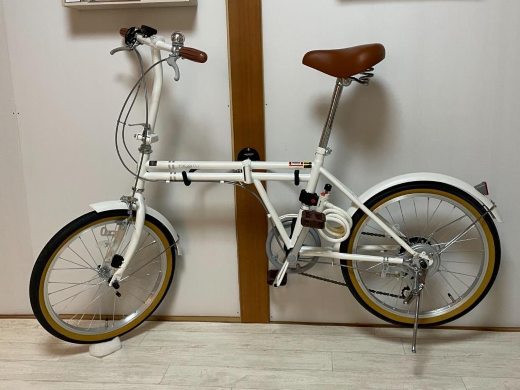 新品！折りたたみ自転車 20インチ ホワイト サカモトテクノPRONTO - 自転車