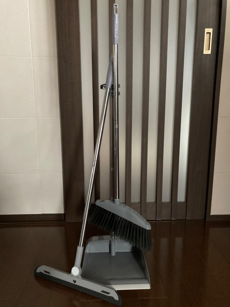 ちりとり付き 万能 スーパーほうき 手を汚さないクシ付き 大きく掃ける 幅広サイズ 隙間も楽々 ワイドお掃除 カーペット ラグ お掃除セット  :win230303-52dna544:JJ-SHOP 通販 