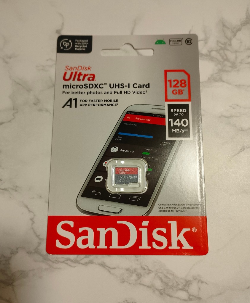 マイクロsdカード microSDカード microSDXC 128GB SanDisk R:140MB/s A1対応 CLASS10 UHS-1  U1 SDSQUAB-128G-GN6MN海外パッケージ Nintendo Switch対応 翌日配達