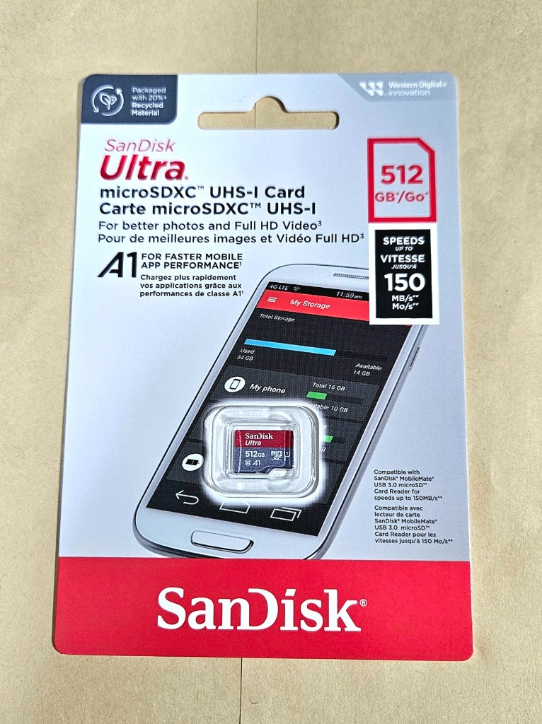 SanDisk マイクロsdカード microSDXC 512GB UHS-I U1 A1 R:150MB