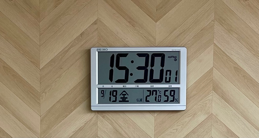 セイコー 電波置き掛け兼用時計デシタル時計 SQ433S 返品種別Aの
